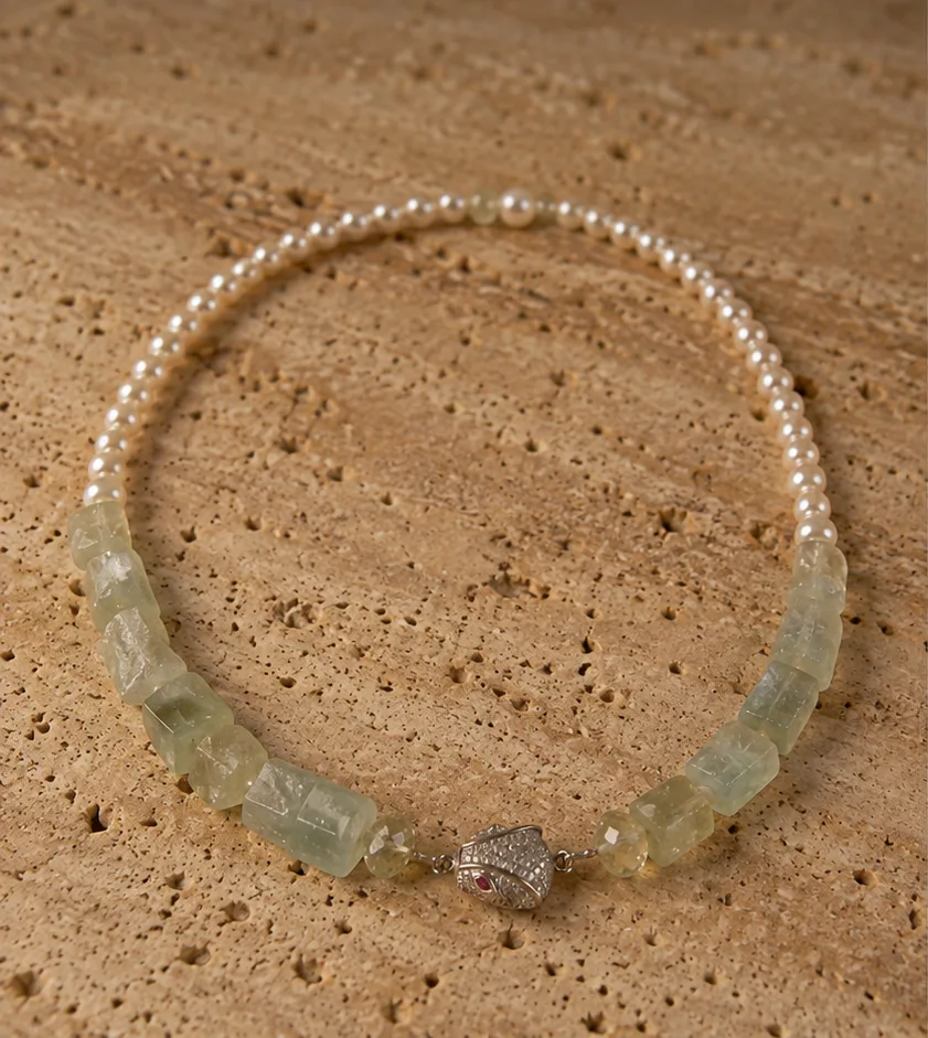 Collana Acqua — Perle d'acqua dolce e acquamarina · photo 1